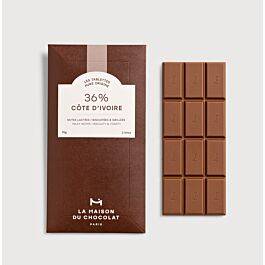 Tablette de chocolat Lait Côte d'Ivoire 36% - Cadeaux d’Affaires