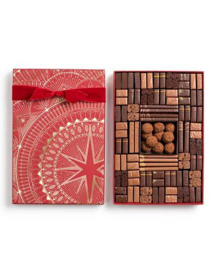 Christmas Haussmann Gift Box 102 Chocolates on a white background