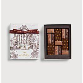 Coffret Faubourg 12 Chocolats sur un fond gris