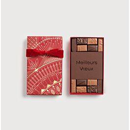 Meilleurs Voeux Chocolate Gift Box 12 Chocolates Corporate Gifts on a grey background