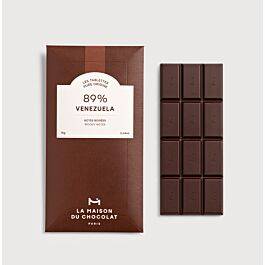 Venezuela Dark Chocolate Bar 89% on a grey background